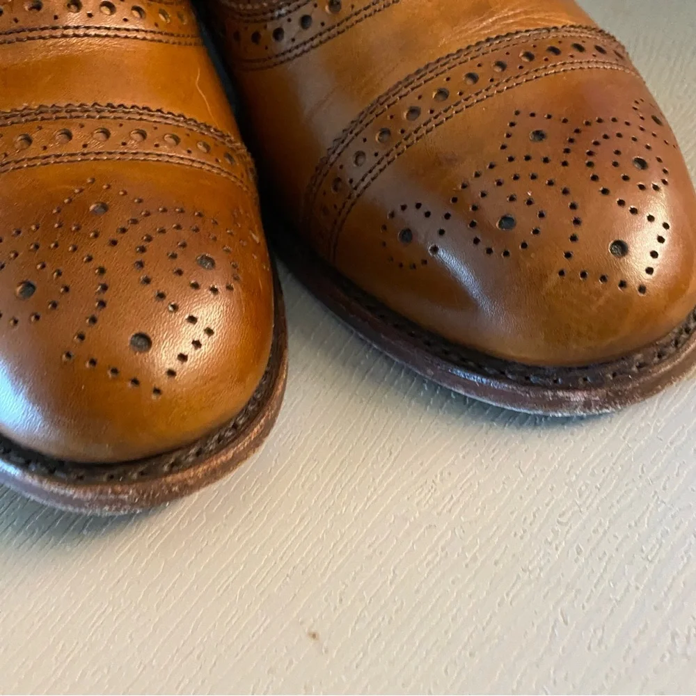 Allen Edmonds Strand brown leather Cap Toe Oxfords derby shoes men 10